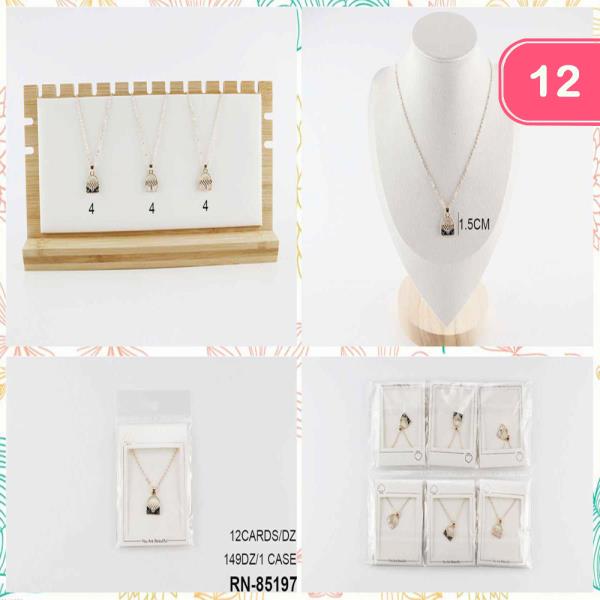 Metal Handbag Pendant Necklace (12 Units)