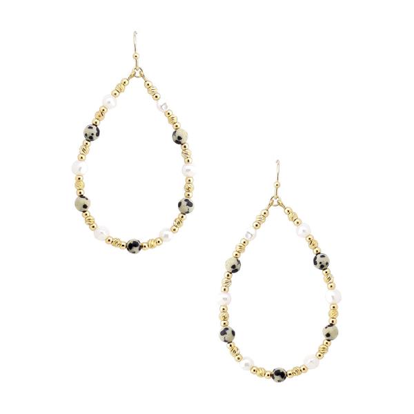 Teardrop Beaded Dangle Earring