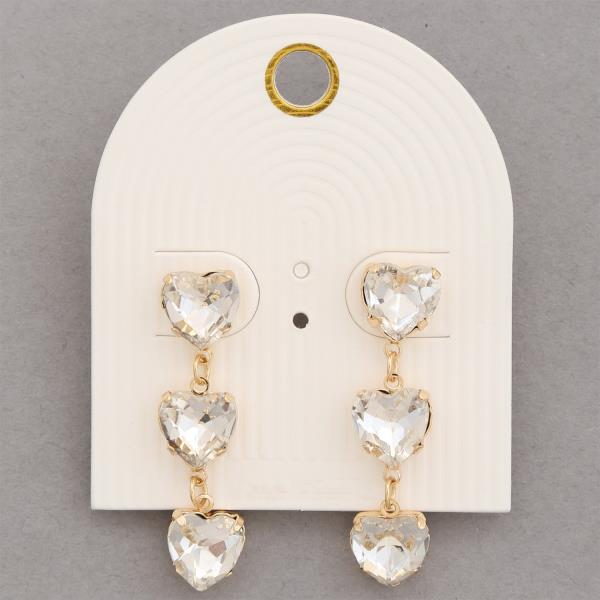 Triple Heart Dangle Earring