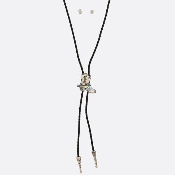 Western Style Boot Charm Y Shape Necklace