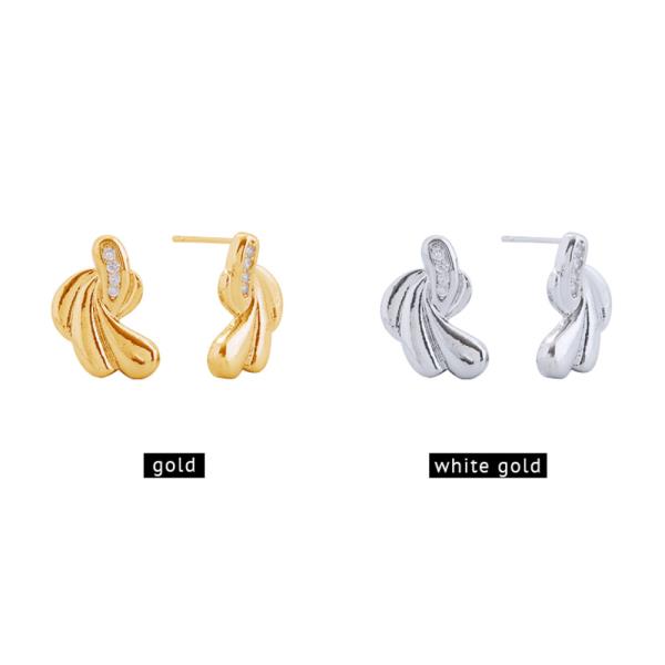 14K Gold White Gold Dipped Crystal Earrings