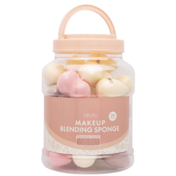 CELAVI Makeup Blending Sponge 36PC Set W Handle