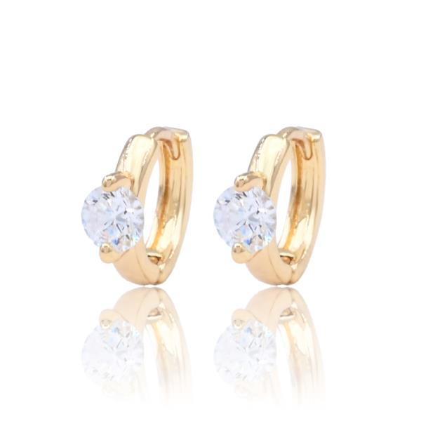 Accented CZ Huggie Earring