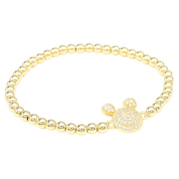 S Steel Ball CZ Mouse Bracelet
