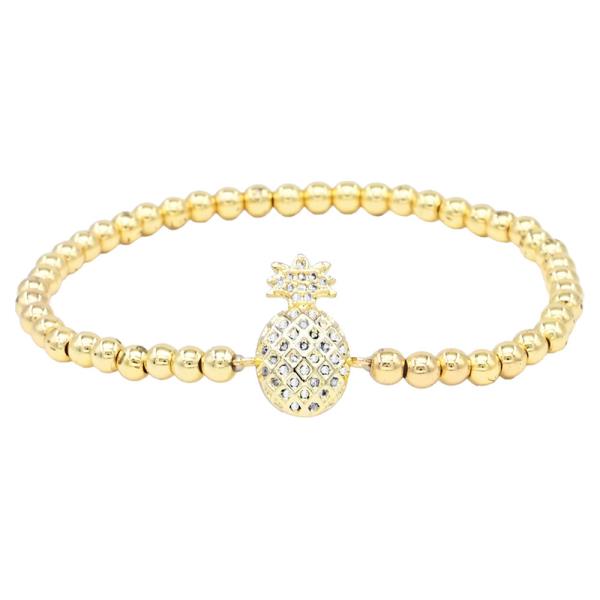 Pineapple Stainless Steel Ball Stretch Bracelet