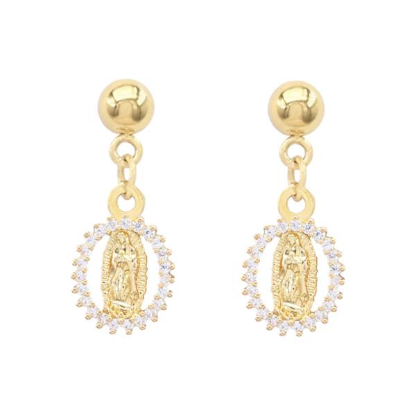 Guadalupe CZ S Steel Post Earring