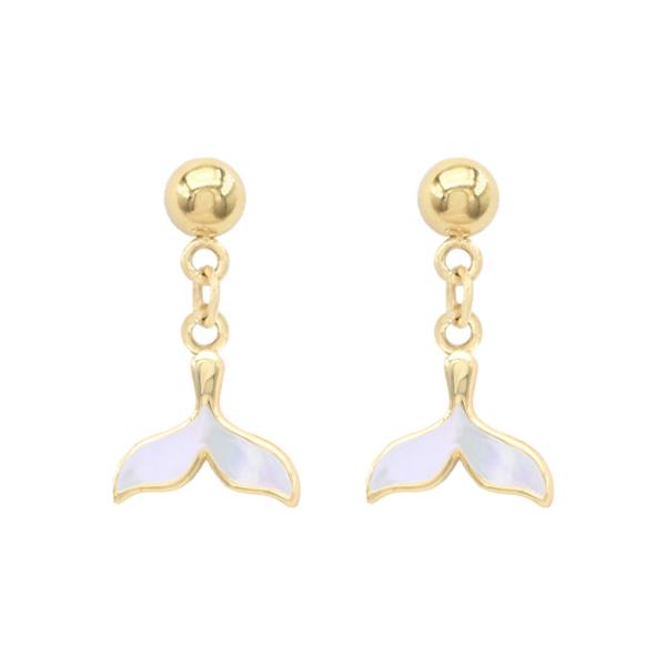 Mermaid Tail MOP S Steel Post Earring