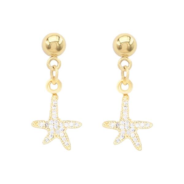 Starfish CZ S Steel Post Earring