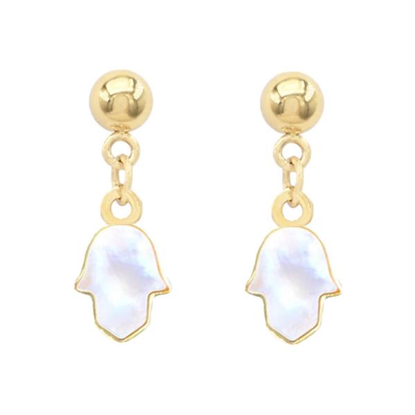 MOP Hamsa MOP S Steel Post Earring