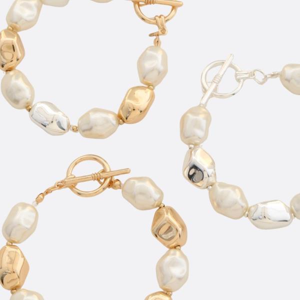 Pearl Bead Toggle Clasp Bracelet