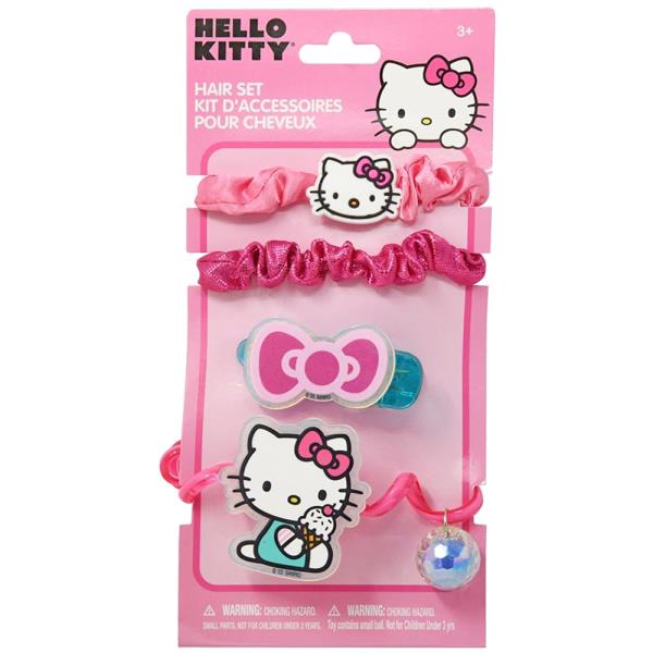HELLO KITTY Hair Elastics and Clip