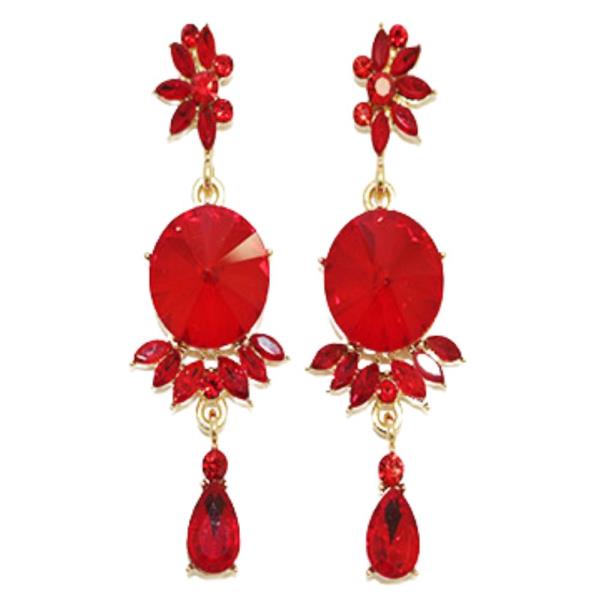 Oval Teardrop Rhinestone Dangle Earring