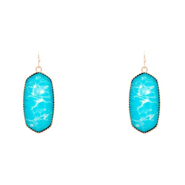 Marble Pattern Oval Shape Earring