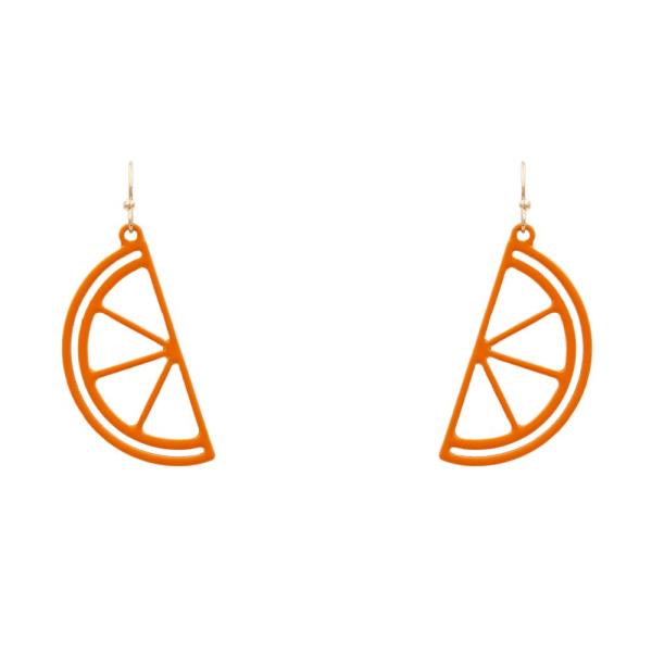 Orange Lemon Slice Dangle Earring