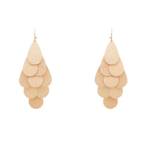 Teardrop Layered Metal Dangle Earring