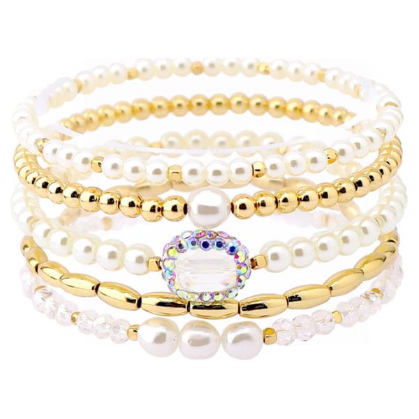 Pearl Beaded Bracelet Set