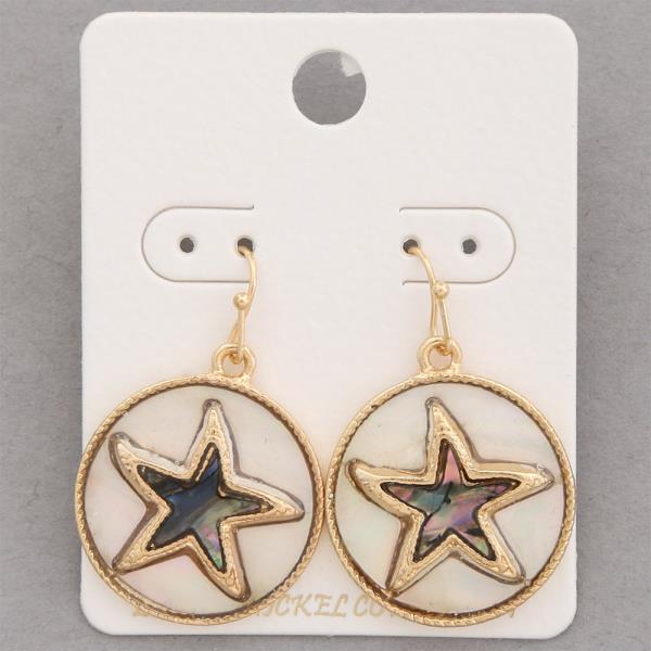 Starfish Round Metal Dangle Earring