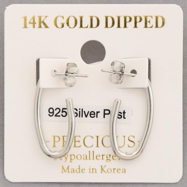 14K Gold Dipped Open Oval Earring