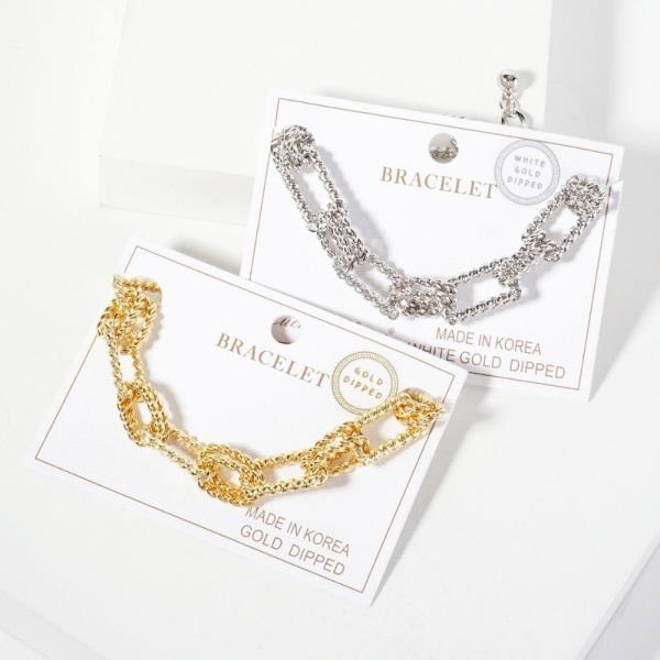 Gold Dipped Metal Chain Bracelet
