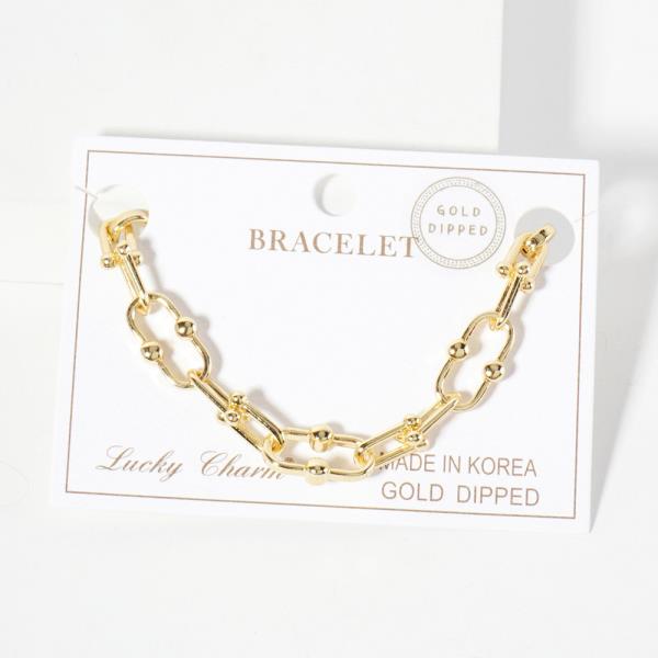 Gold Dipped Metal Chain Bracelet
