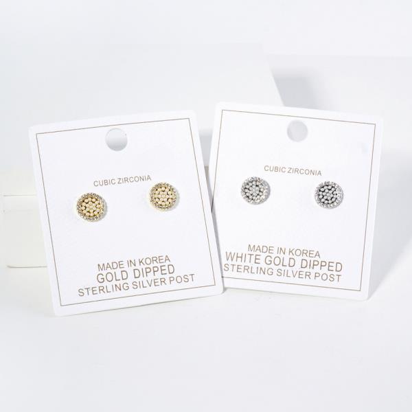 Gold Dipped CZ Stud Earring