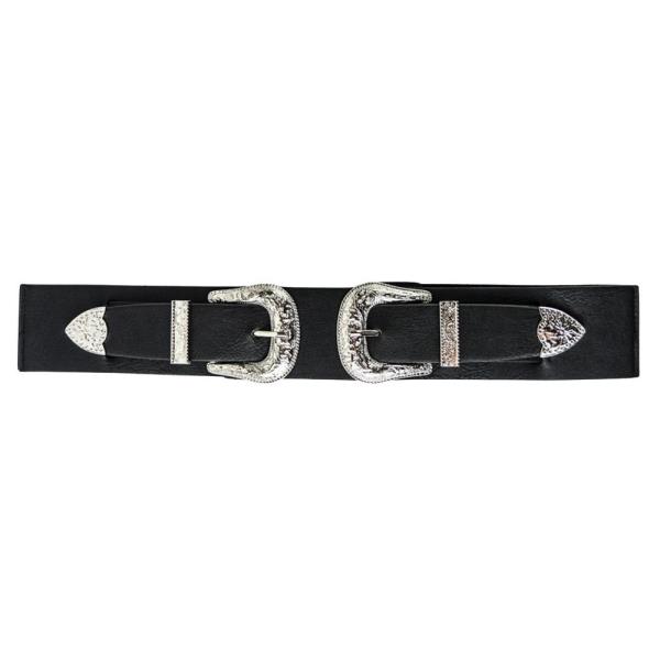 Chic Double Buckle Western Belt and Adjustable