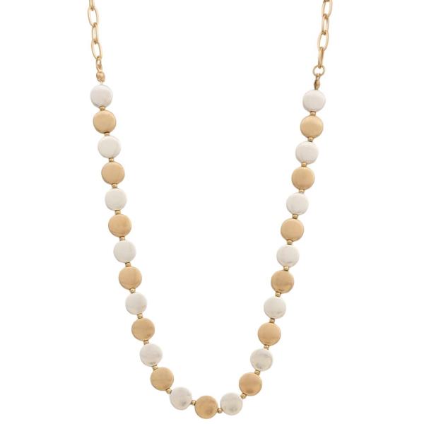 Metal Disc Link Necklace
