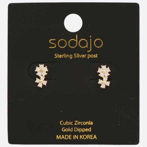 SODAJO Flower Gold Dipped Sterling Silver Earring