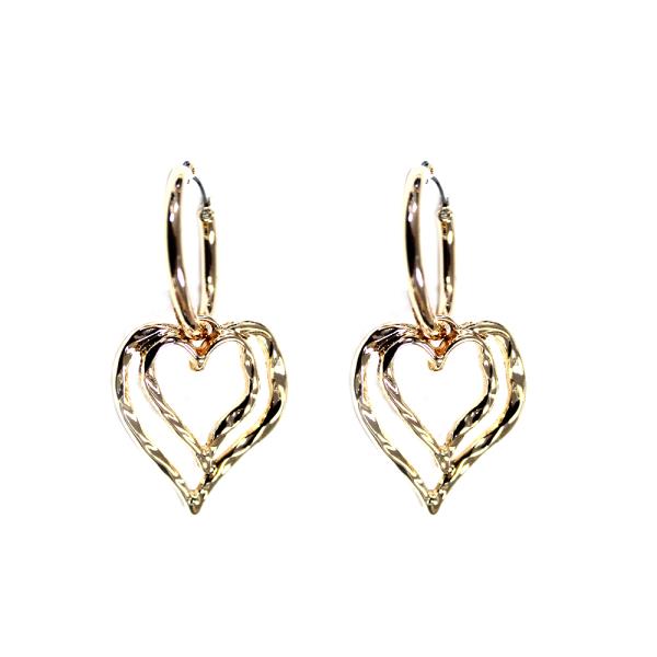 Double Heart Hoop Metal Earring
