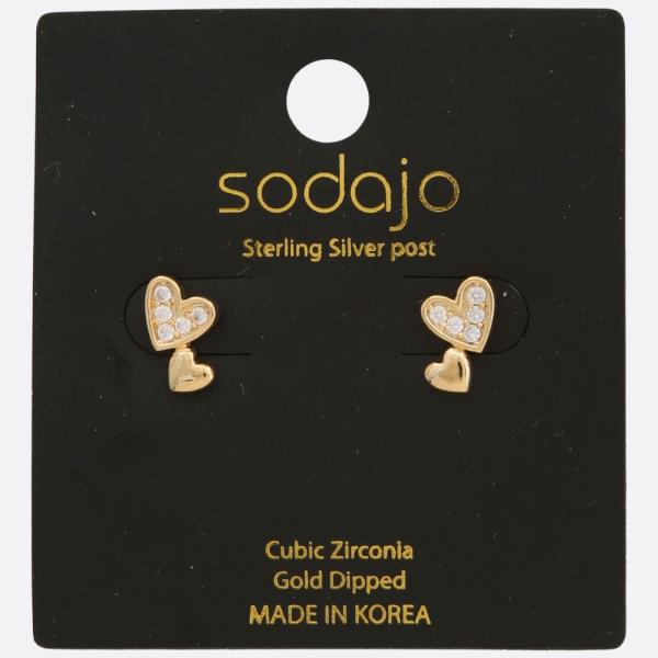 SODAJO Heart Gold Dipped Sterling Silver Earring