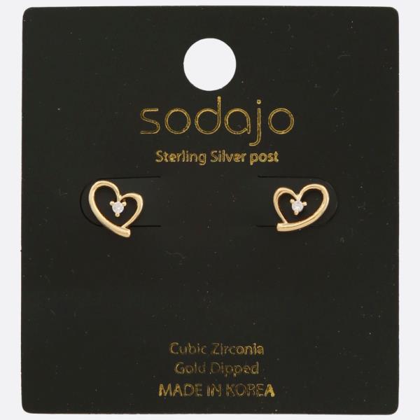 SODAJO Heart Gold Dipped Sterling Silver Earring