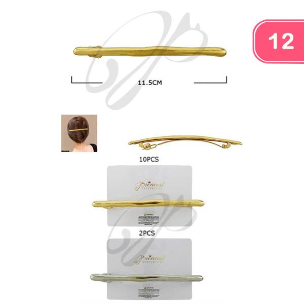 Metallic Twig Barrette Clip Hair Pin (12 Units)