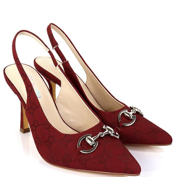 SLING BACK PRINTED DESIGN POINTED HEEL 12 PAIRS