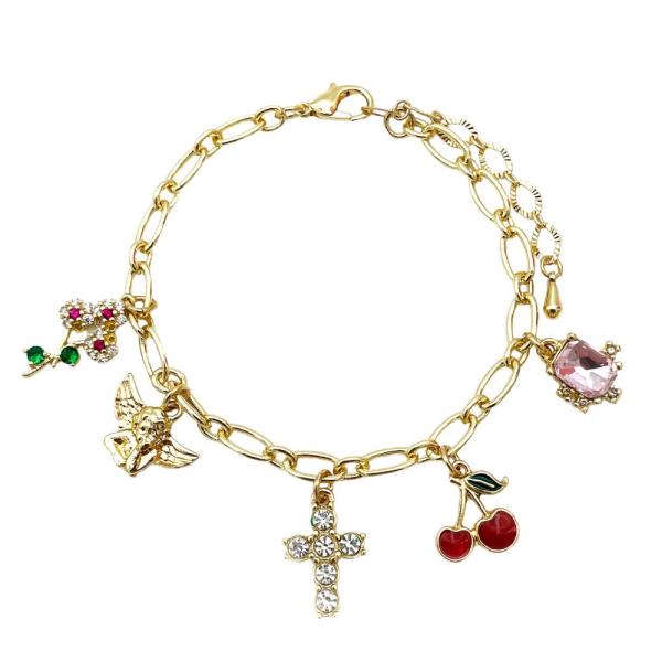 Cross Multi Charm Bracelet