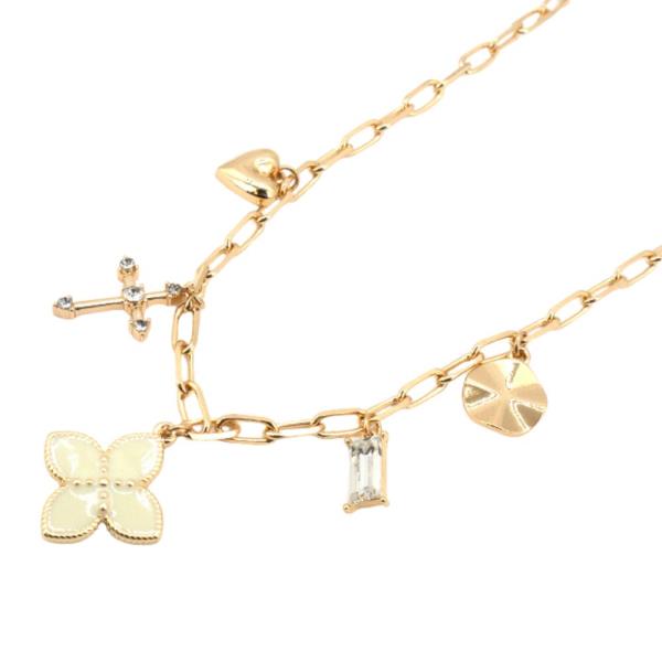 Clover Cross Charm Station Necklace