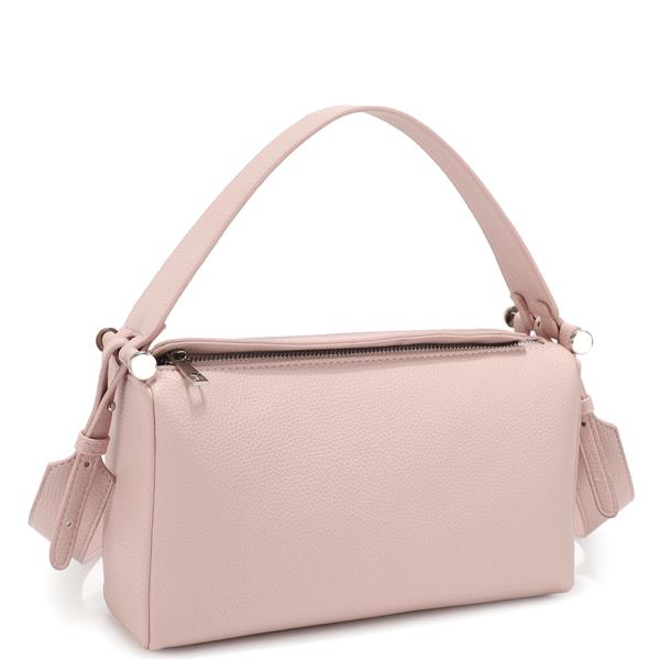 Plain Textured Handle Satchel Bag