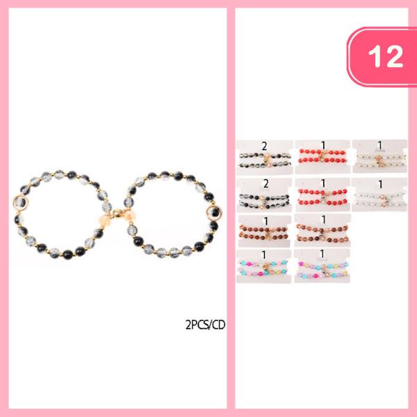Elastic Charm Beaded Bracelet Set (12 Units)