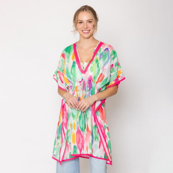 Watercolor Print Poncho