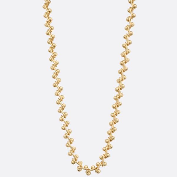 Ball Bead Twist Link Metal Necklace