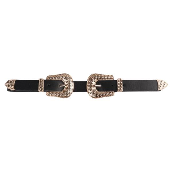 Western Double Buckle Elastic Belt