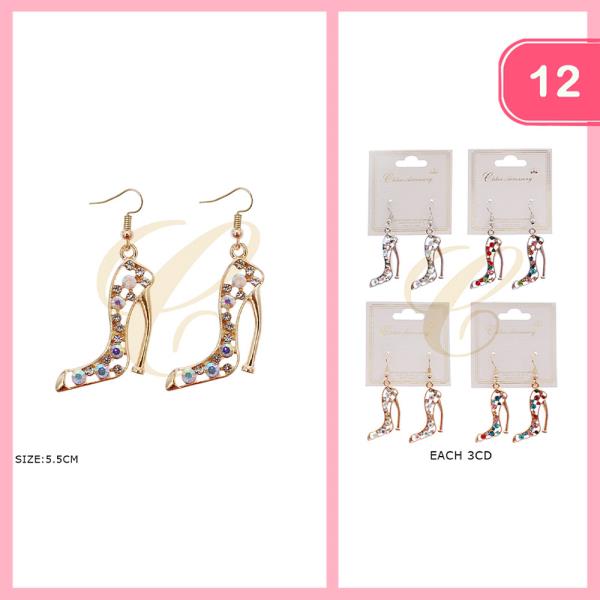 Rhinestone High Heel Earring (12 Units)