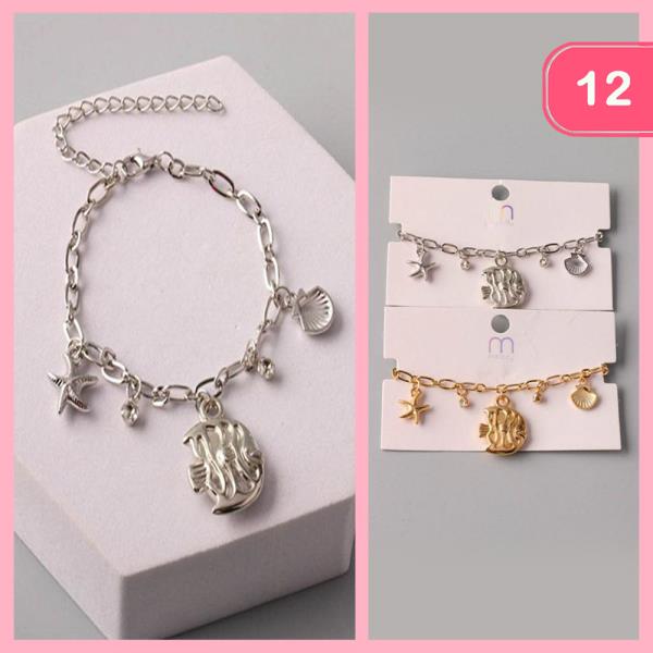 Metal Charm Dangle Bracelet (12 Units)