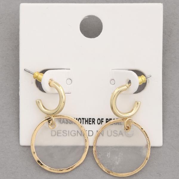 Mother of Pearl Round Open Hoop Earring