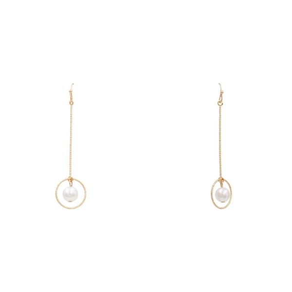 Pearl Bead Round Dangle Earring