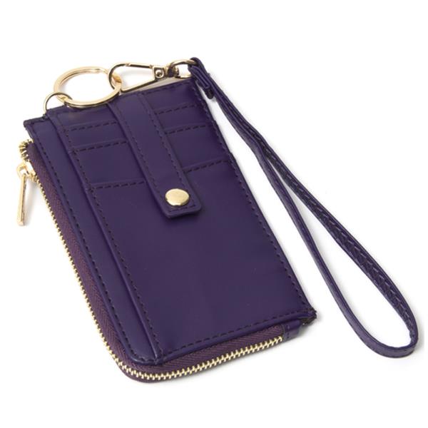 Smooth Card Holder Zipper Wallet With Hand Strap