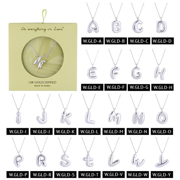 14K WHITE GOLD DIPPED MINI BOLD INITIAL NECKLACE
