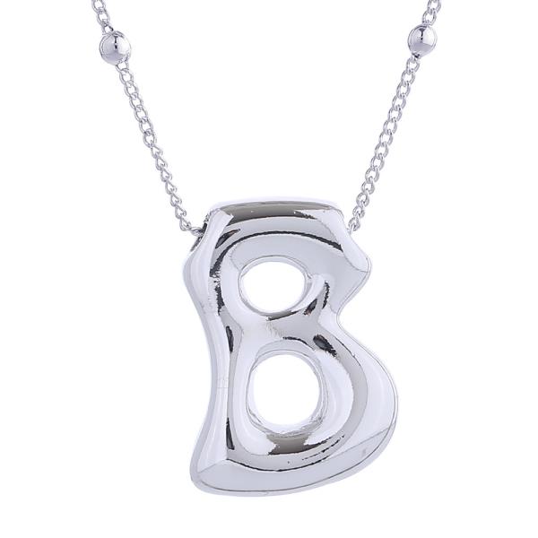 14K White Gold Dipped Bold Initial Necklace
