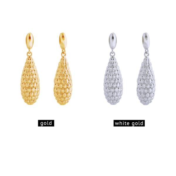 14K Gold White Gold Dipped Drop Earrings