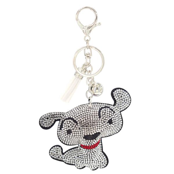 RHINESTONE PUPPY KEYCHAIN