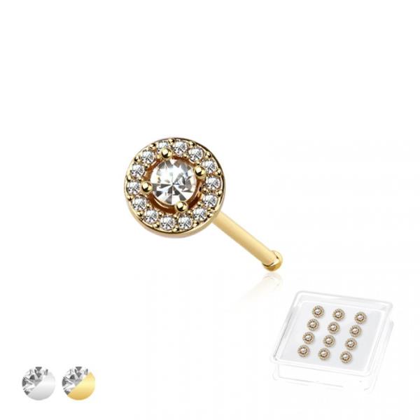 CZ 316L Surgical Steel Nose Bone Stud Ring 12PCS